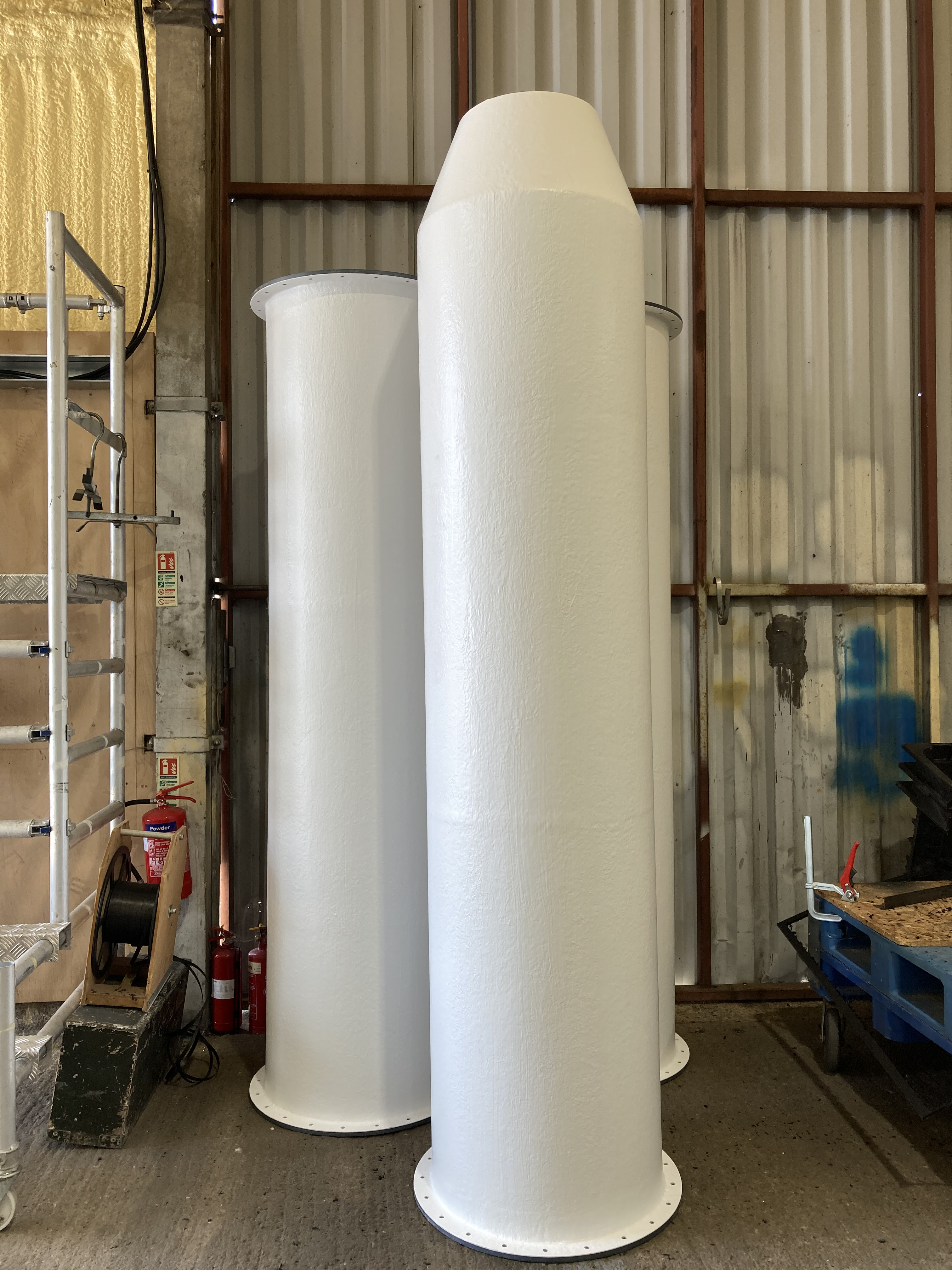 600dia White GRP coated Duct awaiting collection